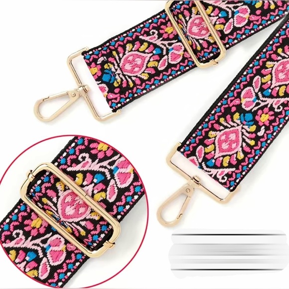 🌸 NWOT! Embroidered Crossbody/Shoulder Bag Strap - Picture 4 of 6